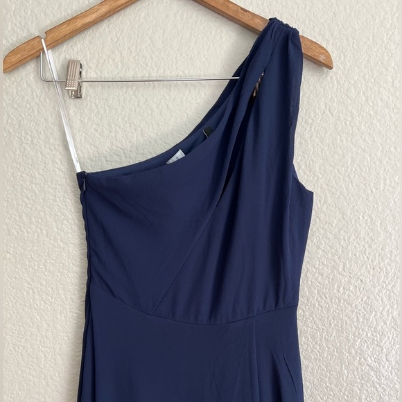 NWOT Glamorous Agenda Navy Blue One-Shoulder Cutout Maxi Dress - Picture 4 of 8